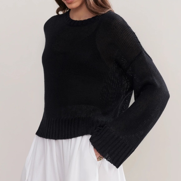 Jenni Kayne Cropped Linen Crewneck